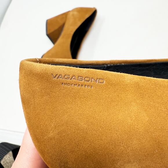 Vagabond Warm Tan Suede Block Heel Pumps Women's Size EU 38/US 7 - Picture 8 of 9